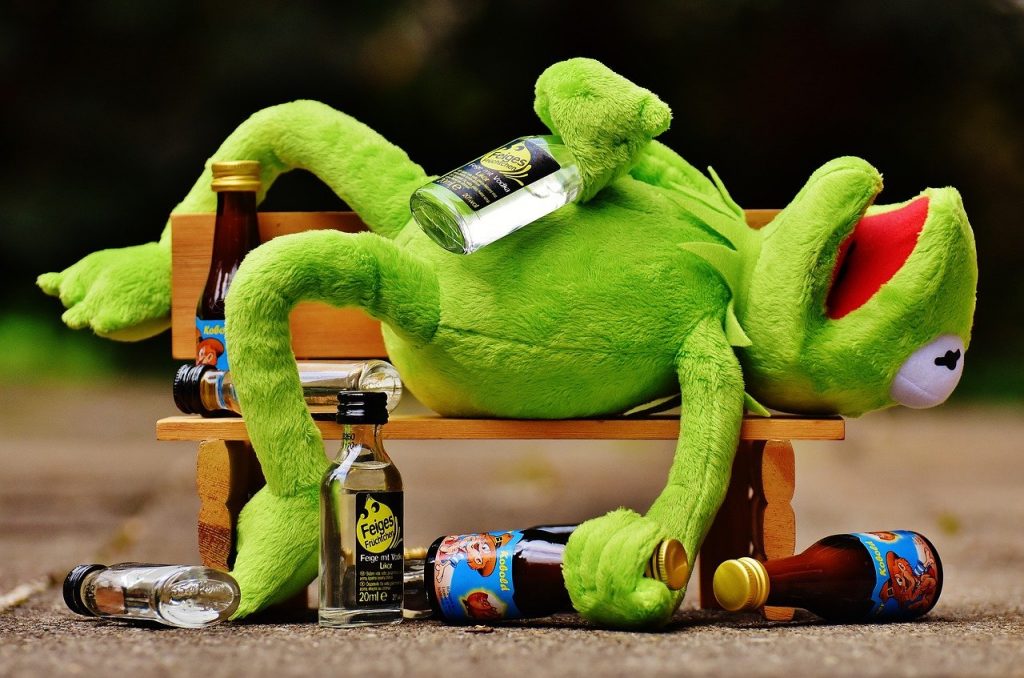 kermit, frog, drink